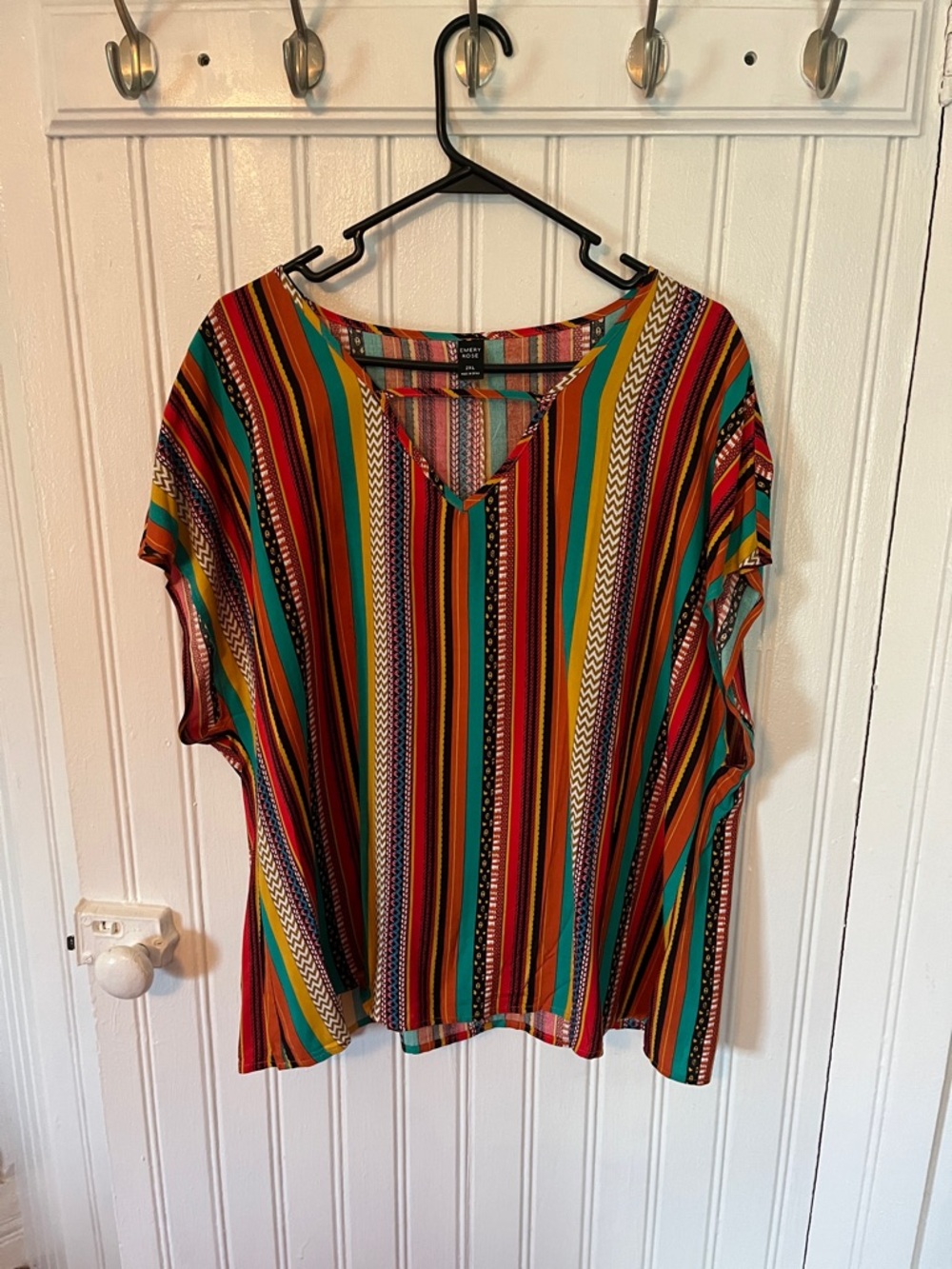 Emory Rose Multicolor Striped V-Neck sleeveless Blouse